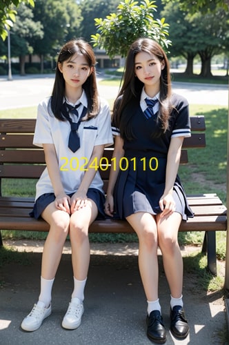 公園のベンチに座る女子高生の写真を販売します 実写では撮影が難しい公園のベンチに座る女子高生のAI写真販売 イメージ10