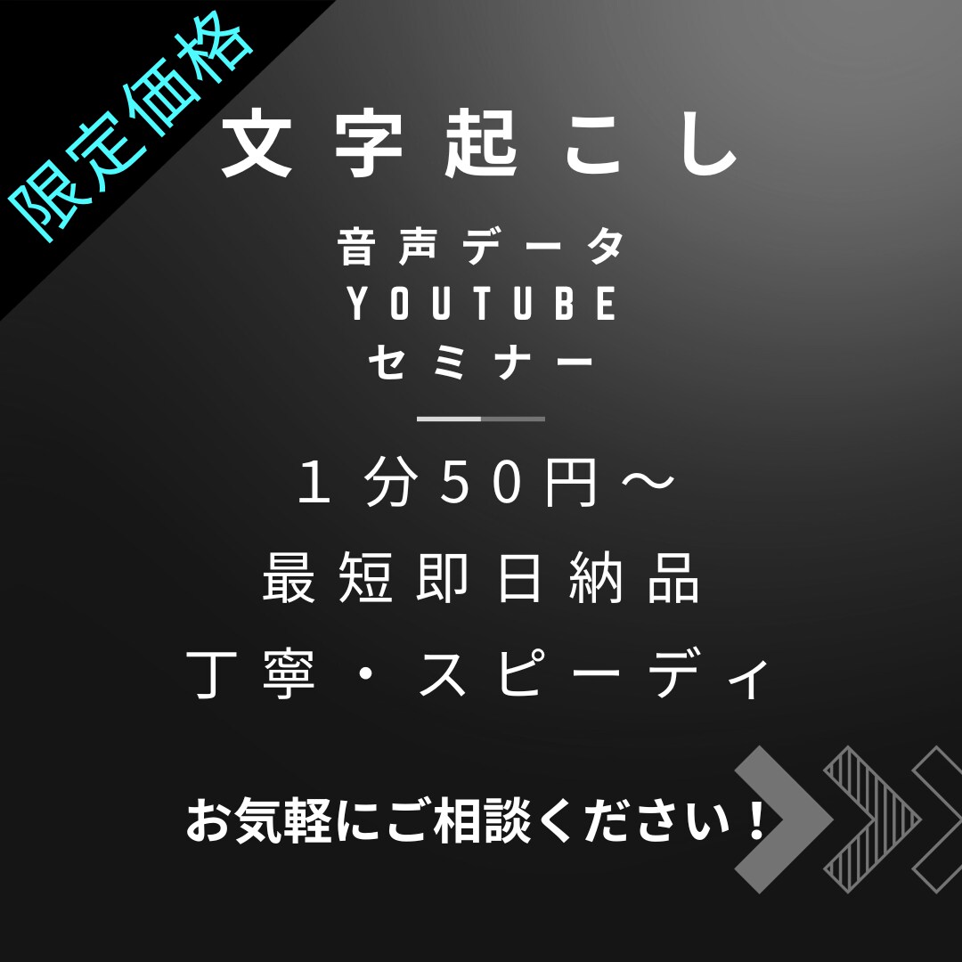 特別価格5件★早く丁寧に文字起こしをします 丁寧スピーディ！60分を48時間以内（目安） イメージ1
