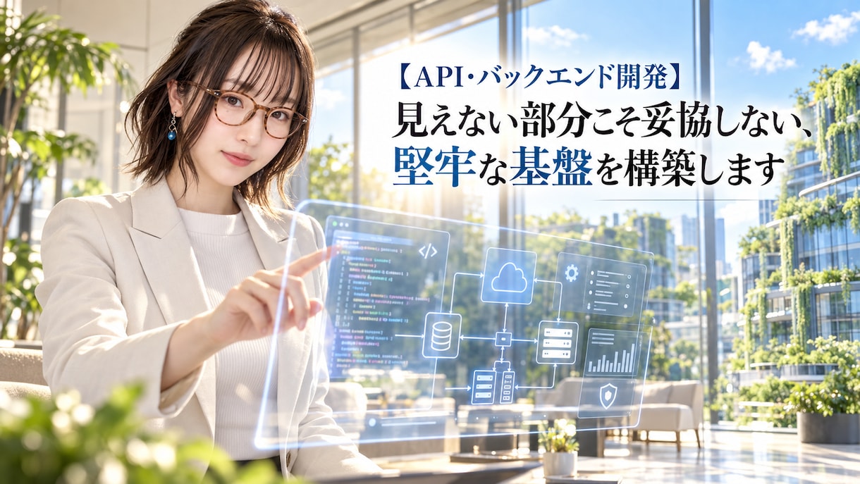 堅牢で拡張しやすいAPI・バックエンドを構築します 認証・DB・エラー処理まで、見えない仕組みを丁寧に設計 イメージ1