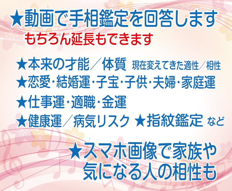 長期再開待ち専用★手相動画回答させていただきます 動画回答を長期間再開待ちいただき、ご購入出来ていない方専用 イメージ5