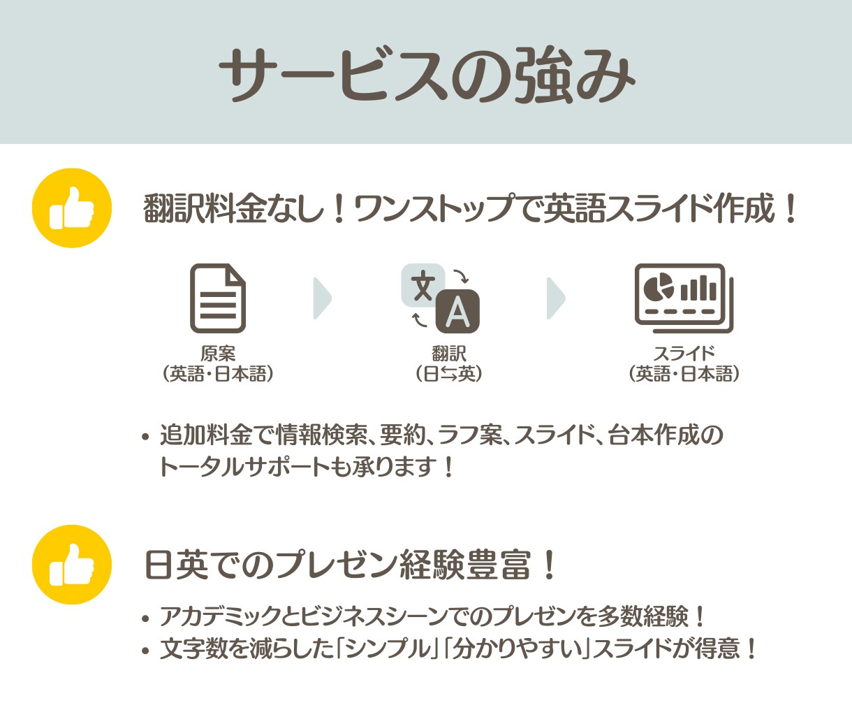 日英対応！パワポ作成・翻訳します 分かりやすくてシンプルなスライドを作成します イメージ3