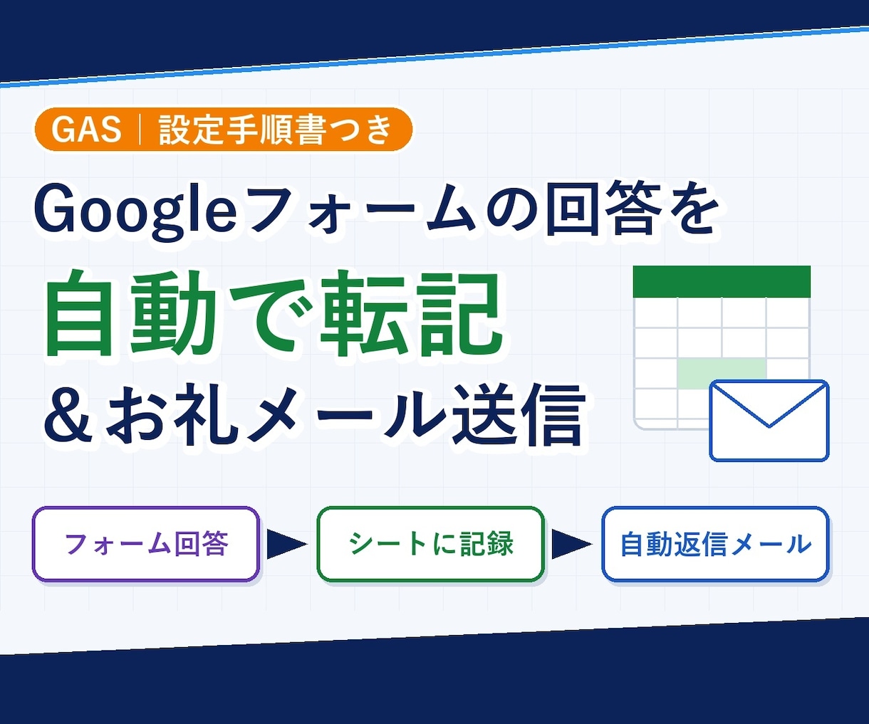 Googleフォームの回答を自動転記・返信します スプシへの転記とお礼メールをGASで自動化｜手順書つき イメージ1