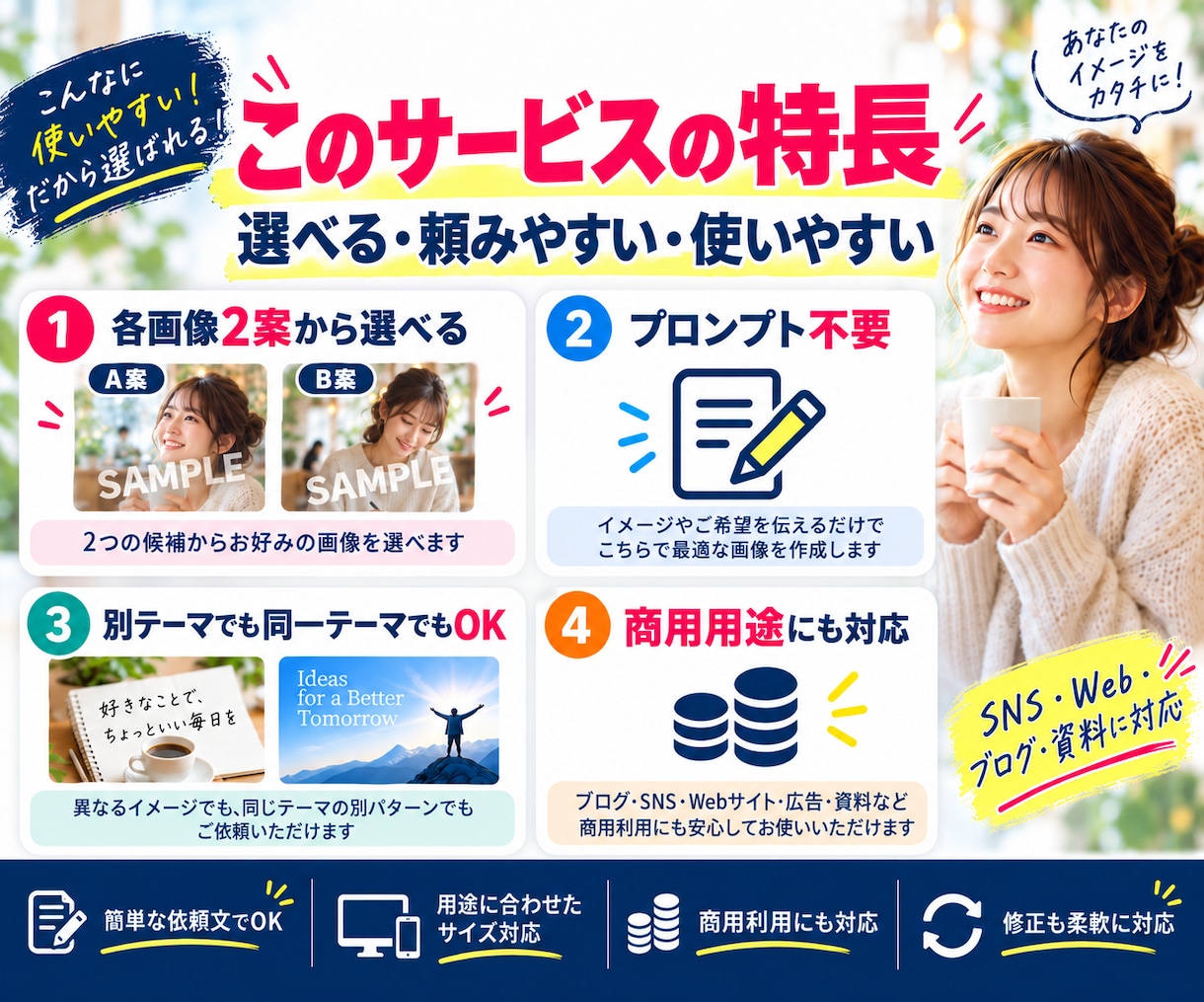 2案から選べるAI画像を制作します 確認後、選んだ画像を高解像度・透かしなしで納品 イメージ8