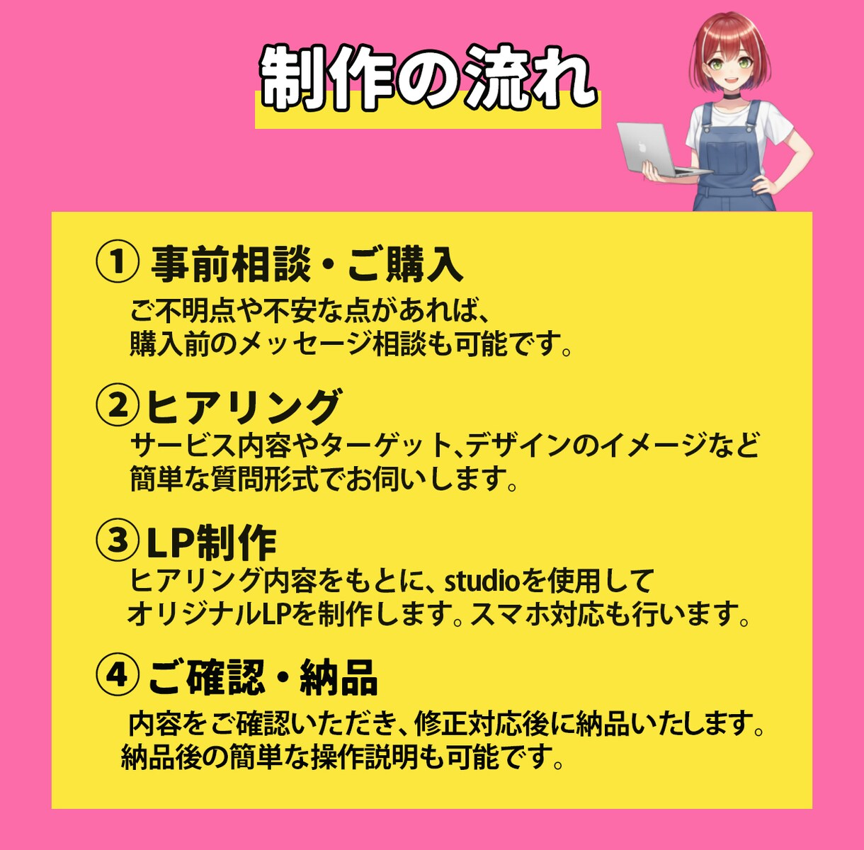 studioで更新しやすいLPを制作します 初めてのWeb制作でも安心できるstudioサイト イメージ5