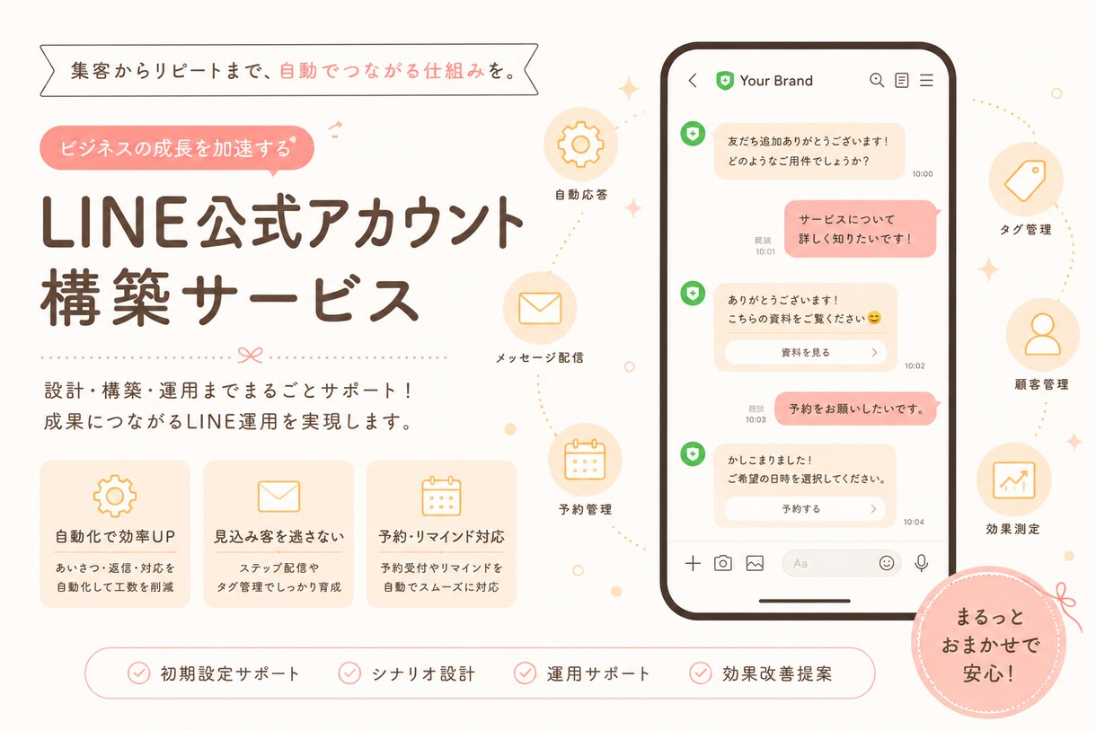 音楽教室のLINE公式アカウント構築します 体験申込→入会の動線をLINE一本で完結。現役教室運営者 イメージ1
