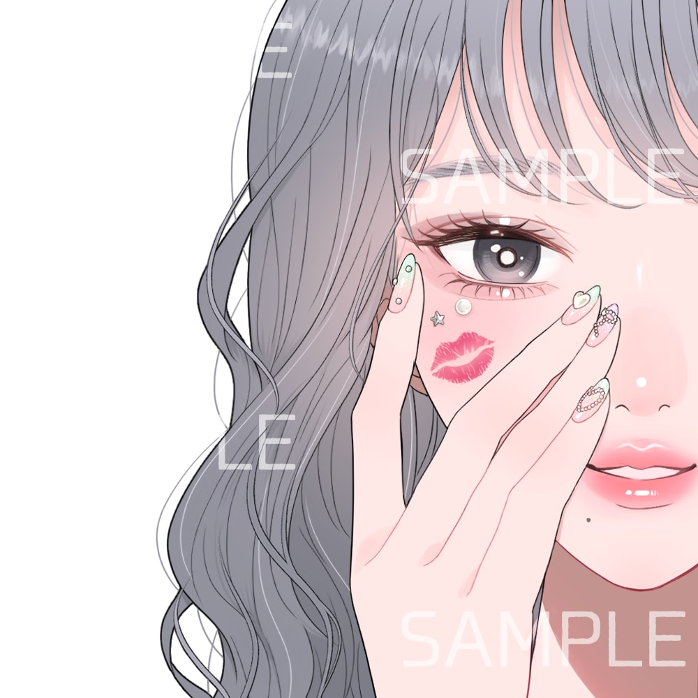 商用可！メイクにこだわった可愛いアイコン描きます あなたのアイコンをキラキラ可愛くメイクアップ♡ イメージ10