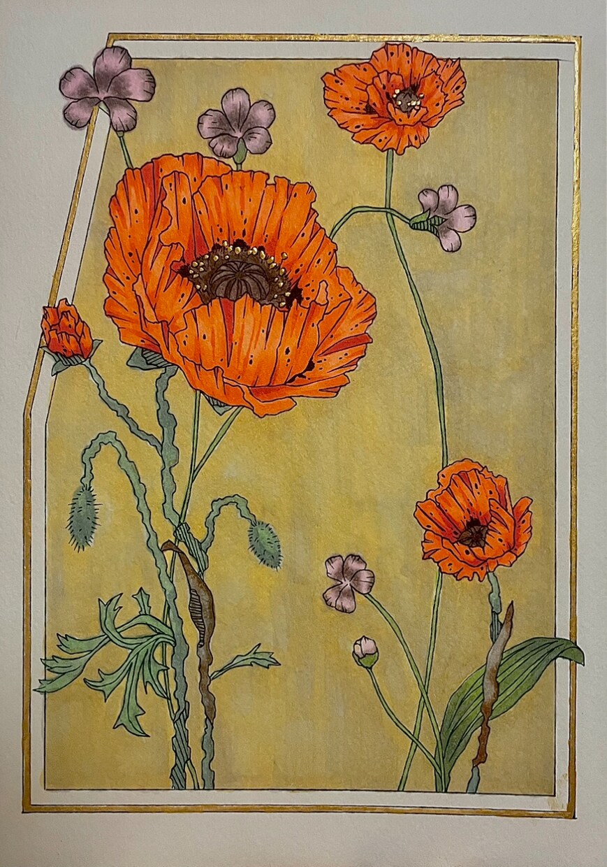 花や動物をペン画で描きます お部屋を華やかにする絵を描きます。 イメージ6