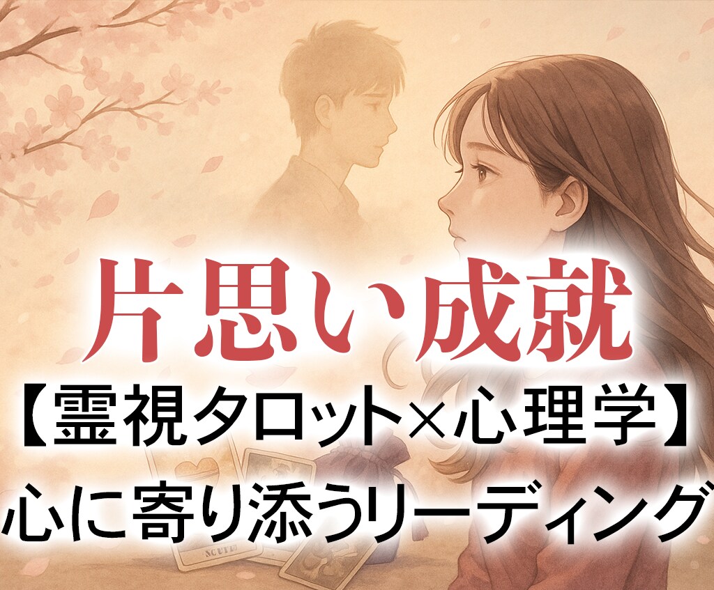 その片思い、霊視タロットで【恋愛成就】へと導きます 相手の気持ちと二人の未来を、霊視タロットと心理学で鑑定します イメージ1