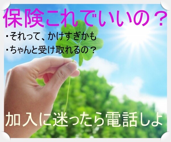 安心できる保険に入る方法、教えます FPさんに勧められても、あなたのための保険なのか確かめましょ イメージ1