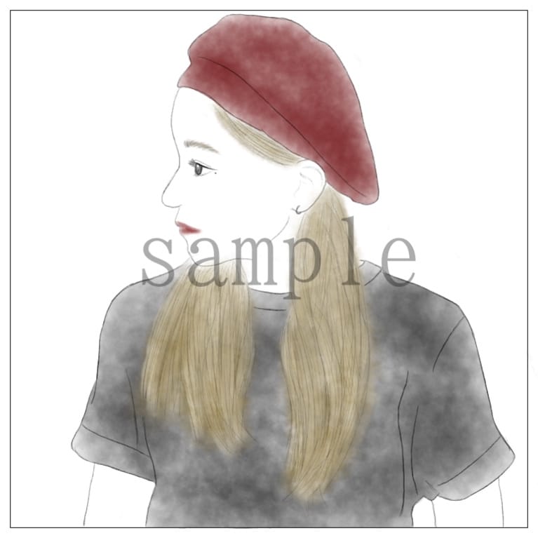 横顔のイラストお描きします SNS等で使用するアイコン、プチギフトにおすすめです イメージ1