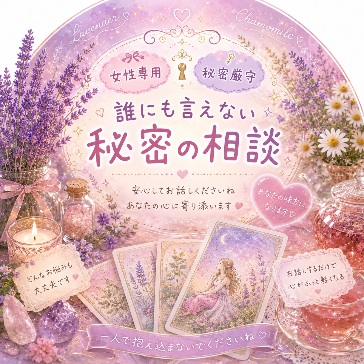 心の限界・とにかく救われたい女性にお届けします 辛い恋愛・家庭のモヤモヤに　タロット×ハーブで心に安らぎを イメージ1