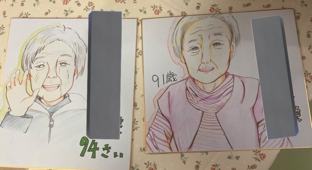 心温まるほんわかした似顔絵を描きます 【色紙】お誕生日、記念日、結婚祝い、ご自宅用に！ イメージ3