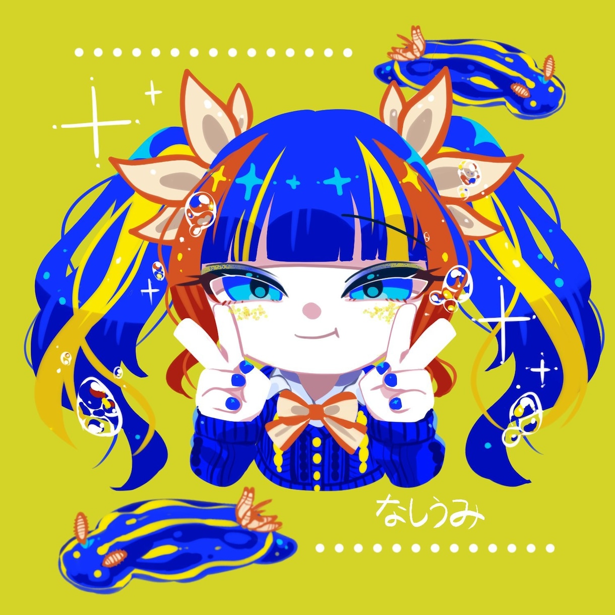 ラインレススタイルのアイコン描きます あなたのキャラクターの個性を大切に、可愛く仕上げます イメージ3
