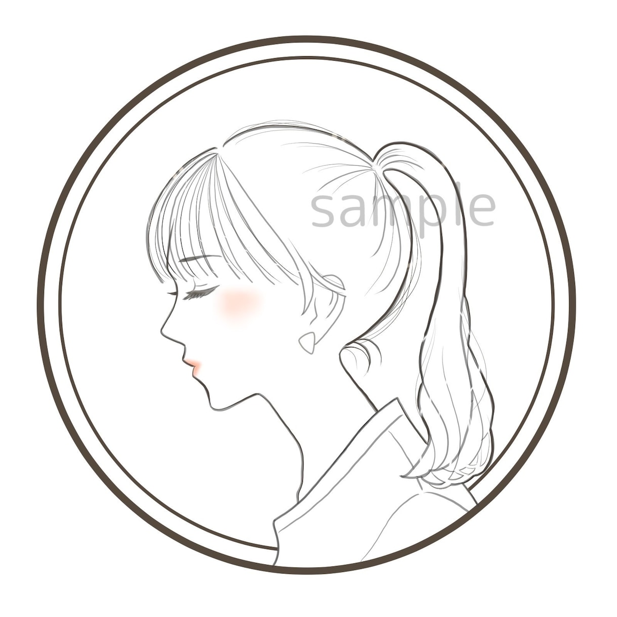 SNSで使える！アイコン・イラスト作成します 柔らかい雰囲気の横顔イラストを作成 イメージ10