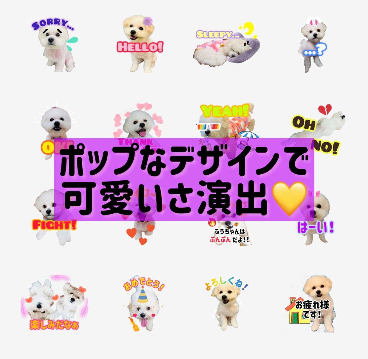 愛犬、愛猫など【写真】LINEスタンプ作ります 明るくポップなデザインで可愛さ演出！！ イメージ1