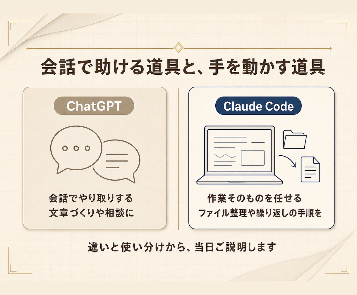 Claude Codeの業務活用を個別に伴走します 入れただけで止まった仕事を、任せられる形に イメージ3