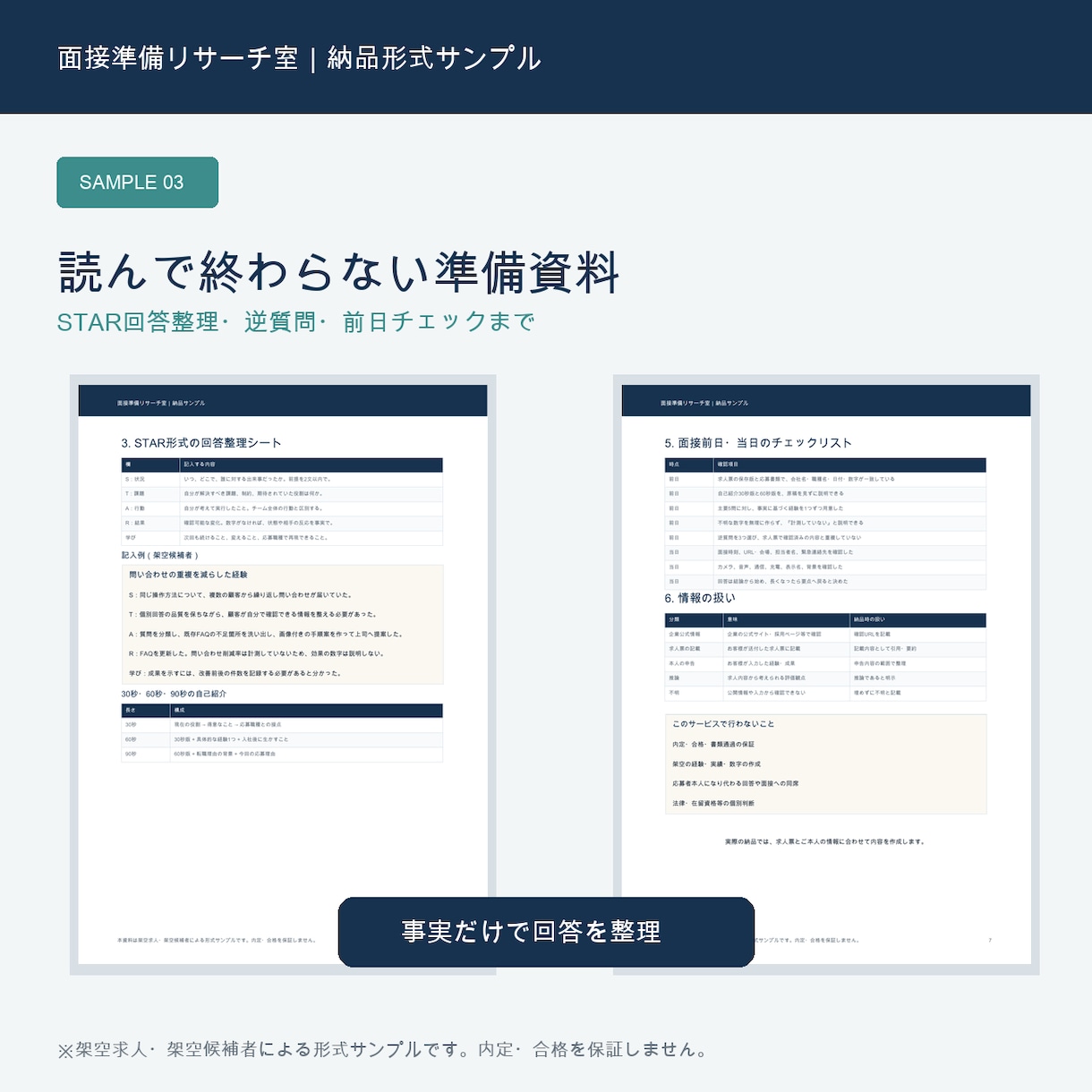 求人票から面接の想定質問20問を作ります 面接直前向け｜求人票別の回答整理シート イメージ4