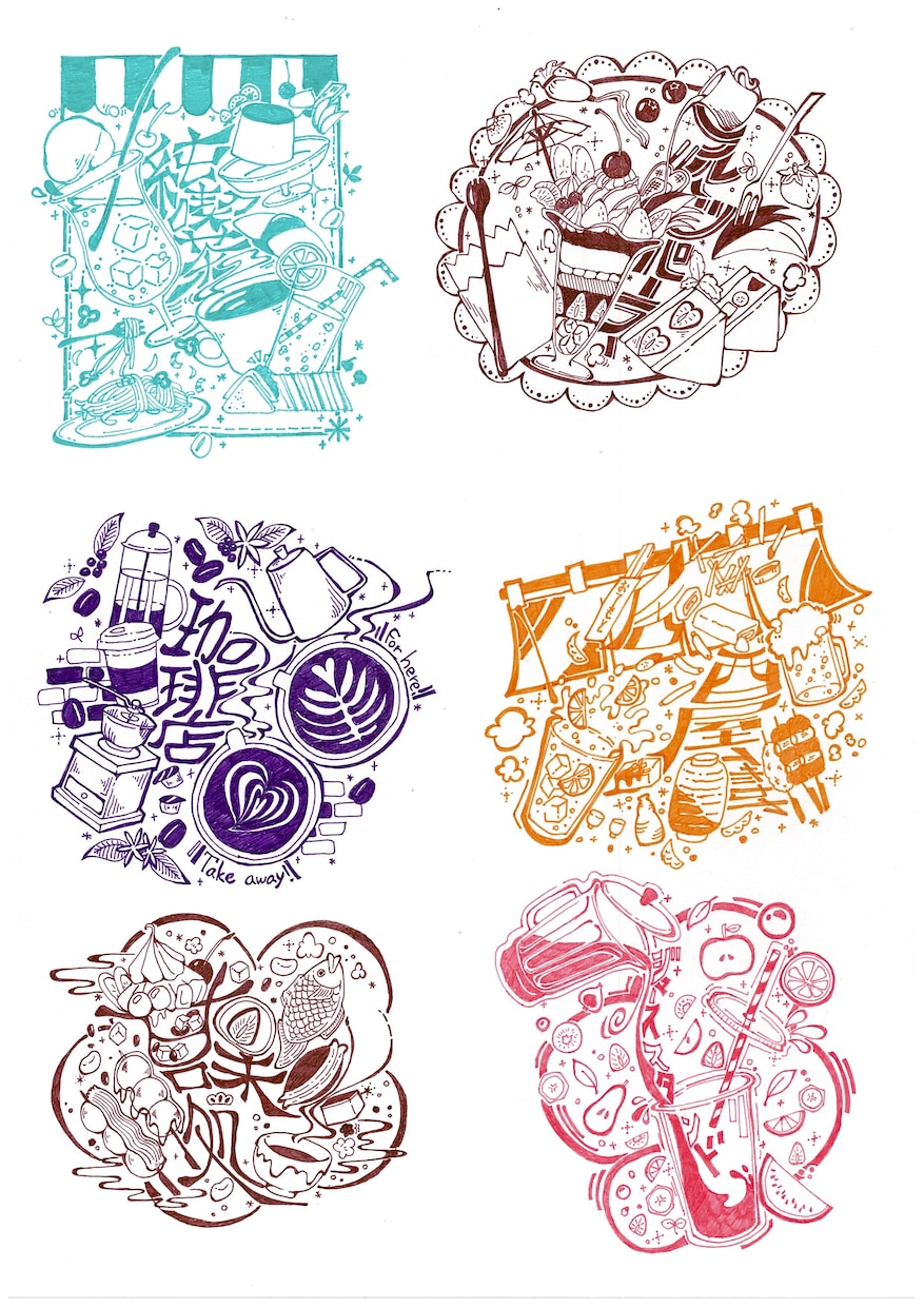 ボールペン画描きます テーマやモチーフに沿って一色ボールペンで華やかに書き上げます イメージ1