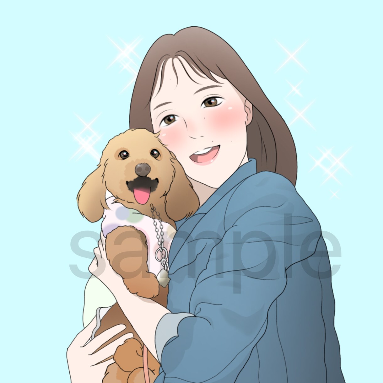 アニメ風の似顔絵でペットとの大切な思い出を描きます プレゼントやあなたの日常を豊かに。 イメージ4