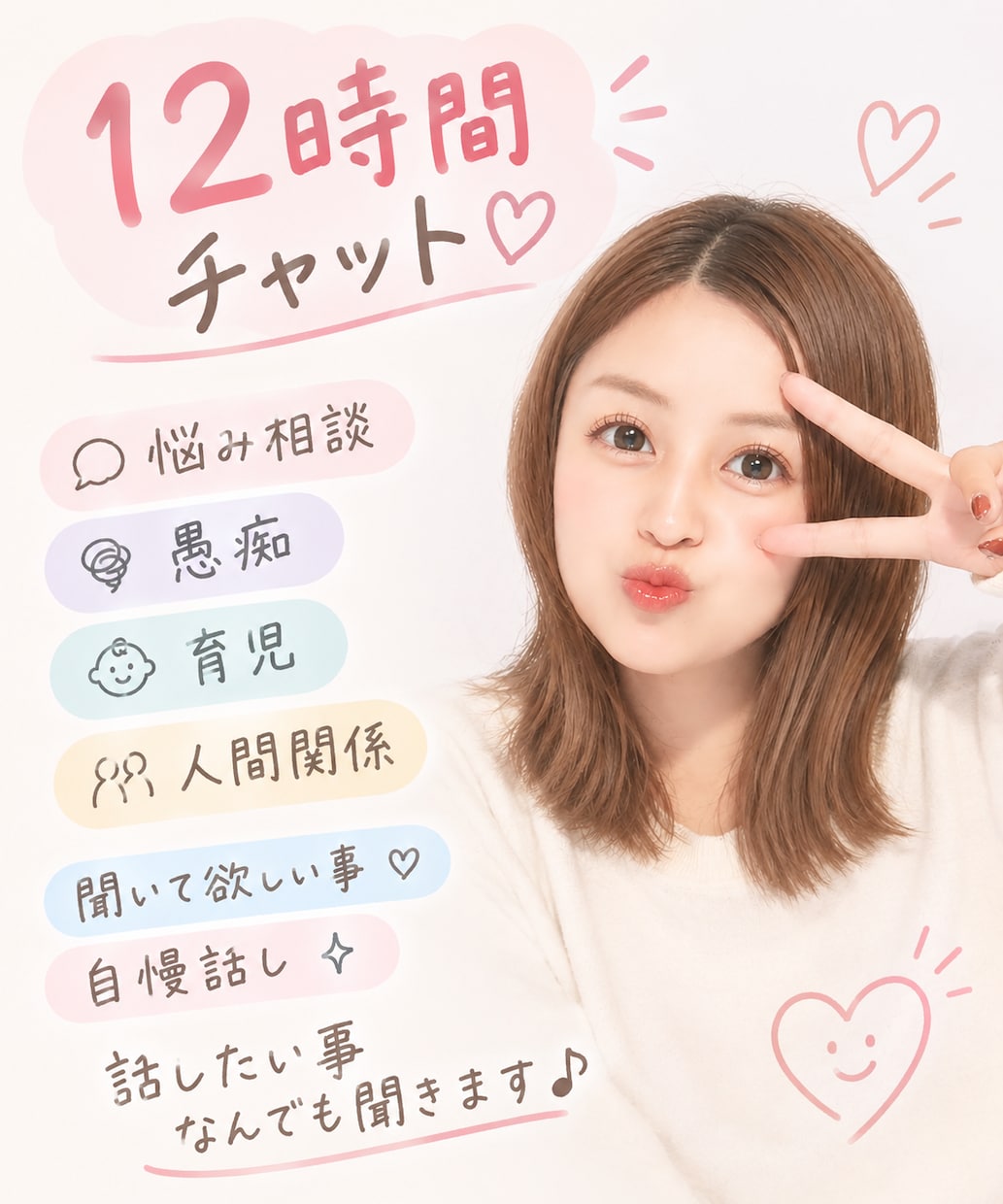日頃の愚痴から悩み、心配事、何でも聞きます 三児のママをしているので育児、家族、人間関係何でも◎ イメージ1
