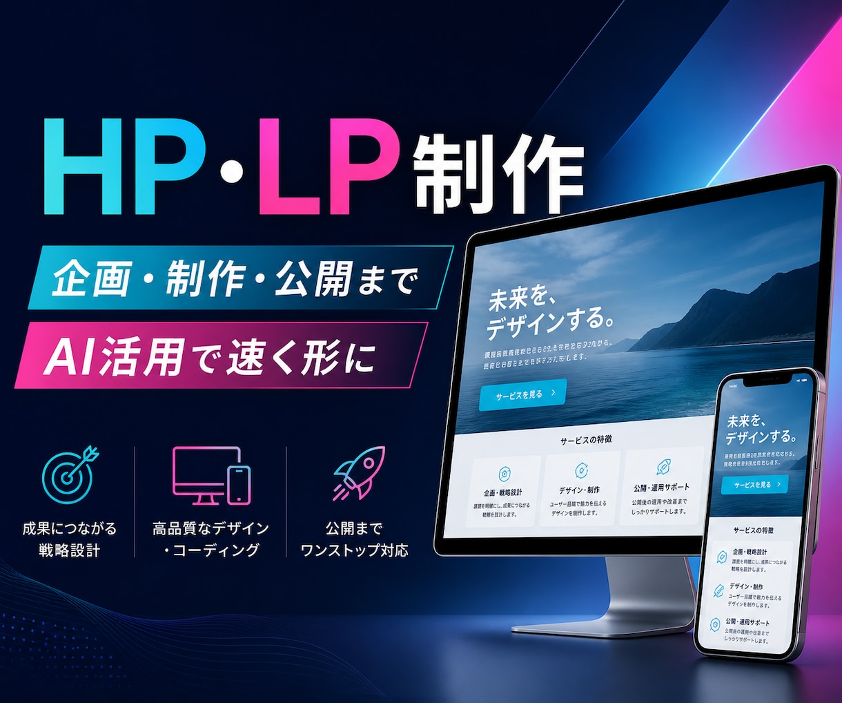 飲食店向けHP・LPをAI活用で制作します 予約・問い合わせにつながる1ページを制作 イメージ1