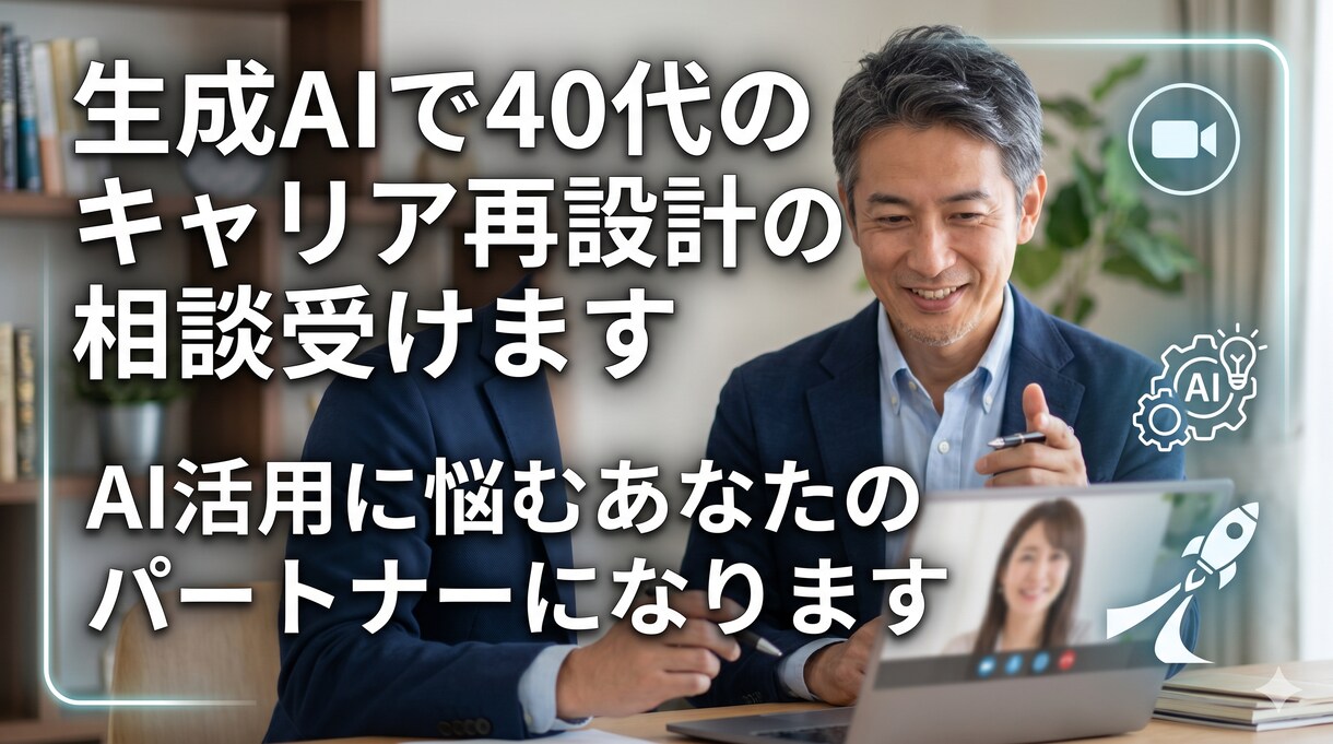 生成AIで40代のキャリア再設計の相談受けます 「AIが難しい40代に、今日から使える相談室」 イメージ1