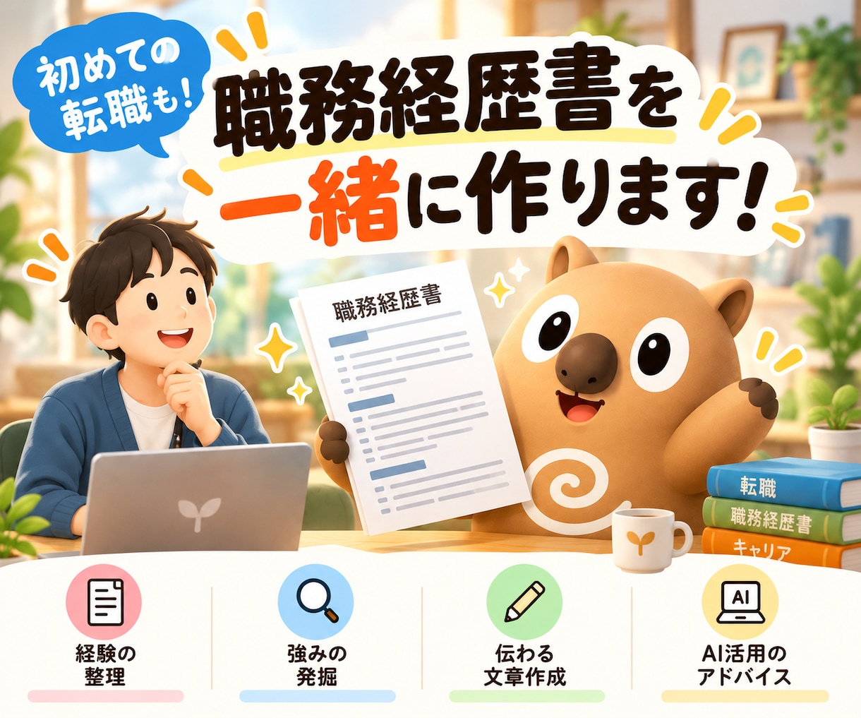 初めての職務経歴書、タイパ良い方法教えます 140社応募・書類通過27社の経験をもとに書類作成を支援！ イメージ1