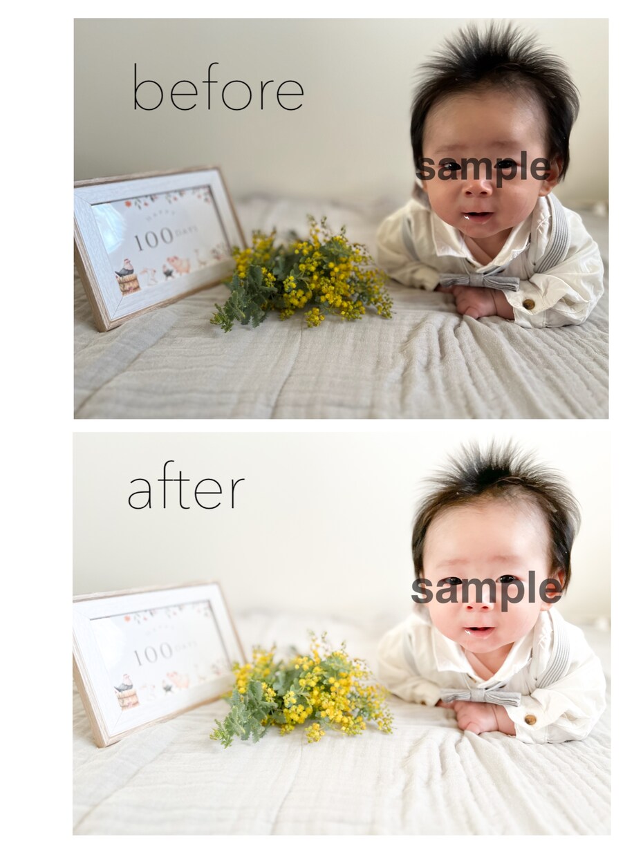 お子様の写真をレタッチします スマホやカメラの写真を"ちょっといい感じ"にしませんか♡ イメージ3
