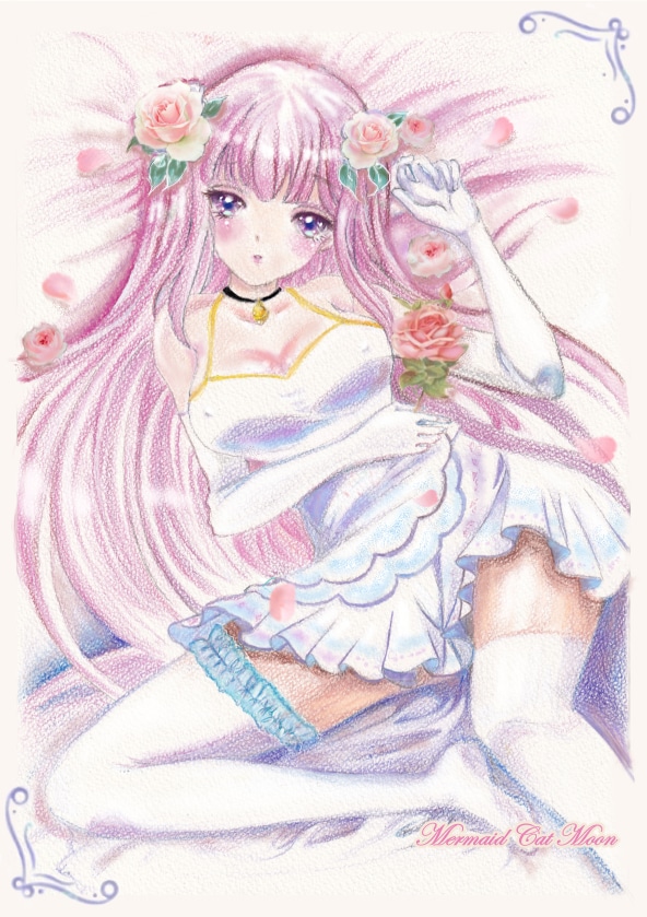 ミクストメディアで萌え系少女を描きます 個人観賞・贈答品用のセクシーで愛らしい少女を描くのが得意です イメージ7