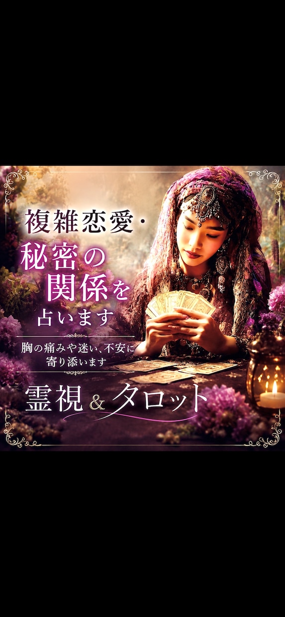 複雑恋愛・秘密の関係☪️胸の痛みに寄り添い占います 霊感霊視＆タロット電話鑑定/職場恋愛・既婚・音信不通　年の差 イメージ1
