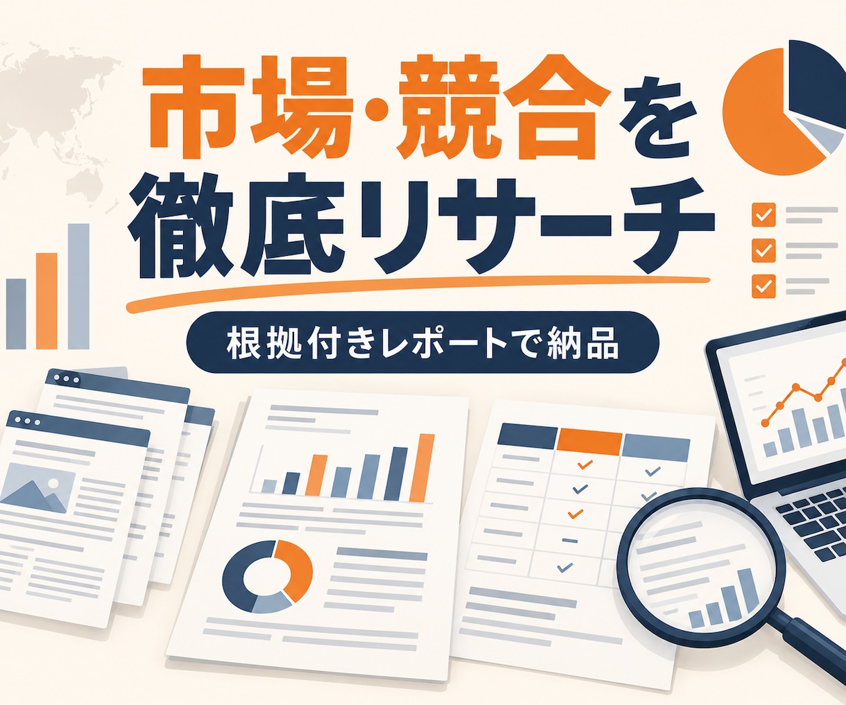 市場と競合を調べレポートにまとめます 根拠URL付きで比較・傾向・示唆を整理 イメージ1