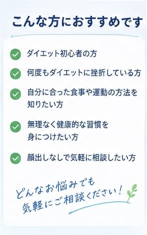 ダイエットが続かない方の習慣づくりをサポートします 実績100名以上の経験を活かして無理なく続ける習慣づくり！ イメージ6