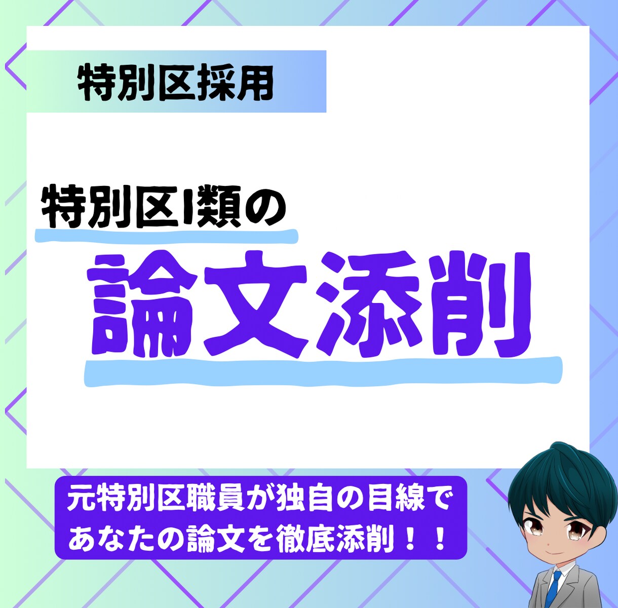 特別区I類の論文添削します 元特別区職員の目線で的確にアドバイス致します イメージ1