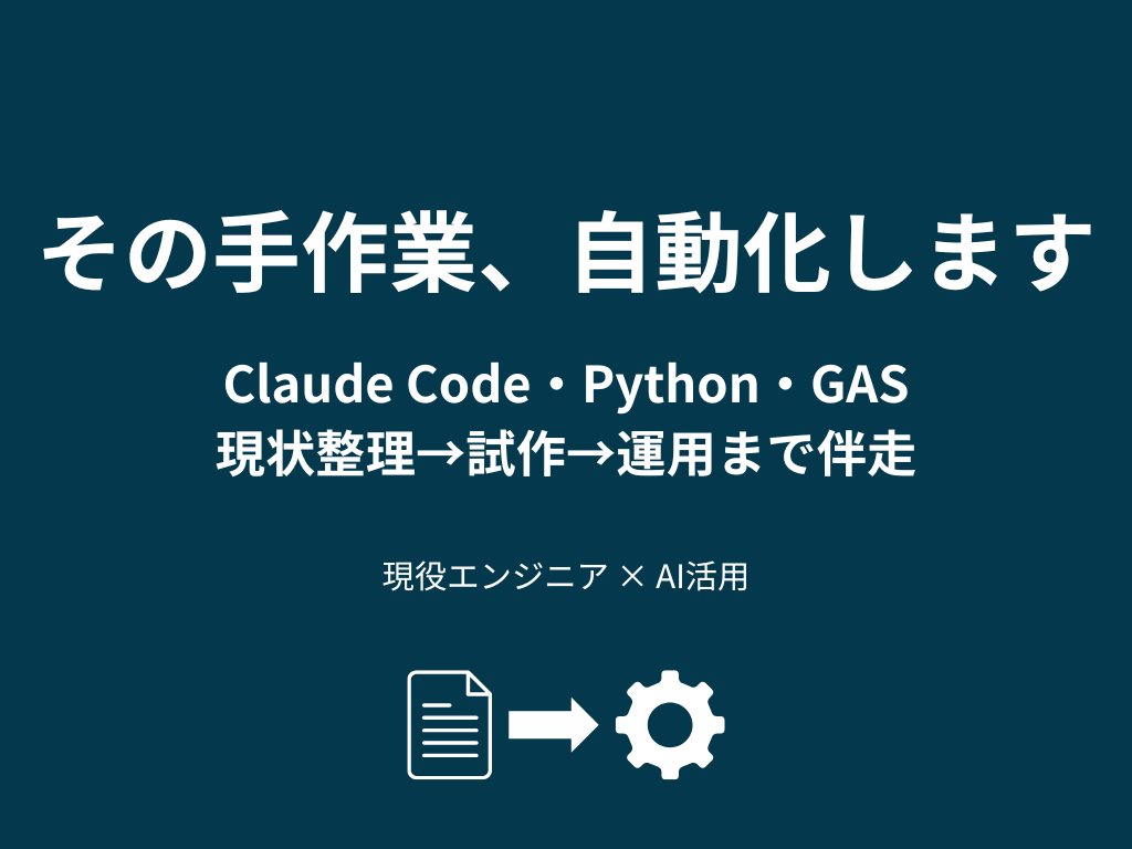 AIと自動化で繰り返し作業を減らし伴走します Claude Code・Python・GASで自動化＆伴走 イメージ1