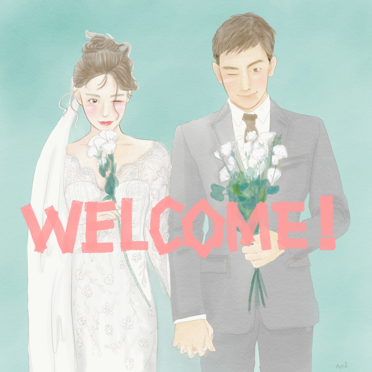 デジタルのウェルカムボード描きます 結婚式のウェルカムボードをどうするかお悩みの方へ イメージ1