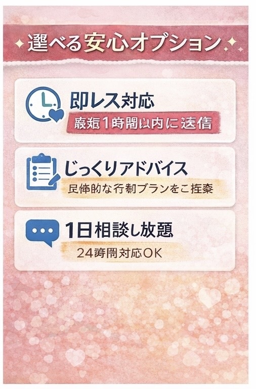 誰にも言えない悩み、優しく本気で寄り添います もう1人で抱えなくていいですどんなお悩みでも寄り添います イメージ4