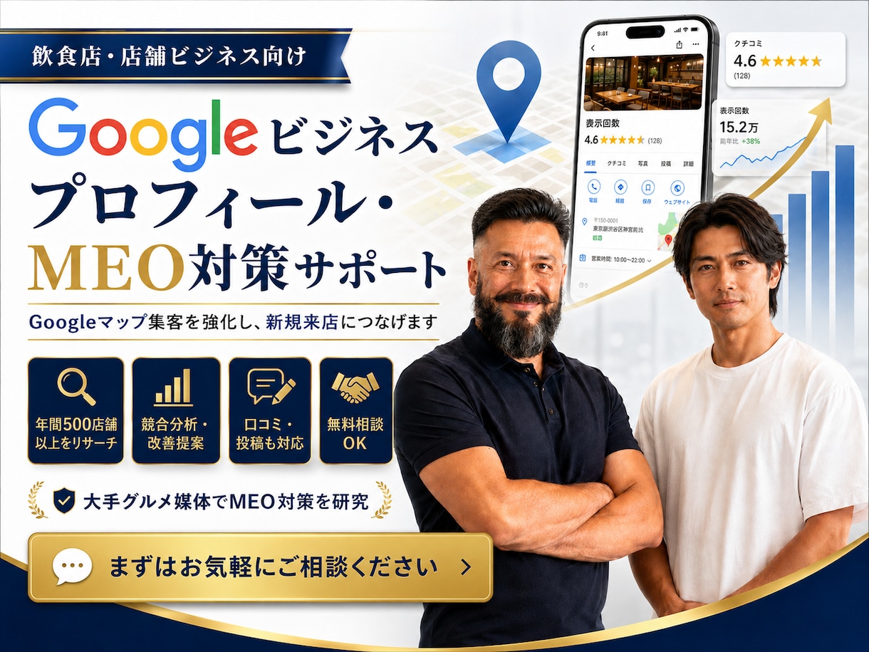 GoogleマップMEO対策を1か月サポートします Googleビジネスプロフィールを改善し店舗集客をサポート イメージ1