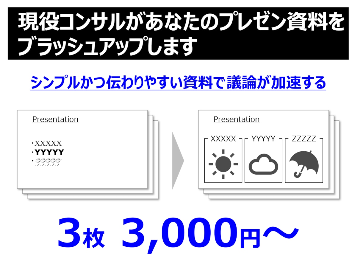 現役コンサルがパワポ資料をブラッシュアップします 美しい資料でプレゼンしたいあなたに イメージ1