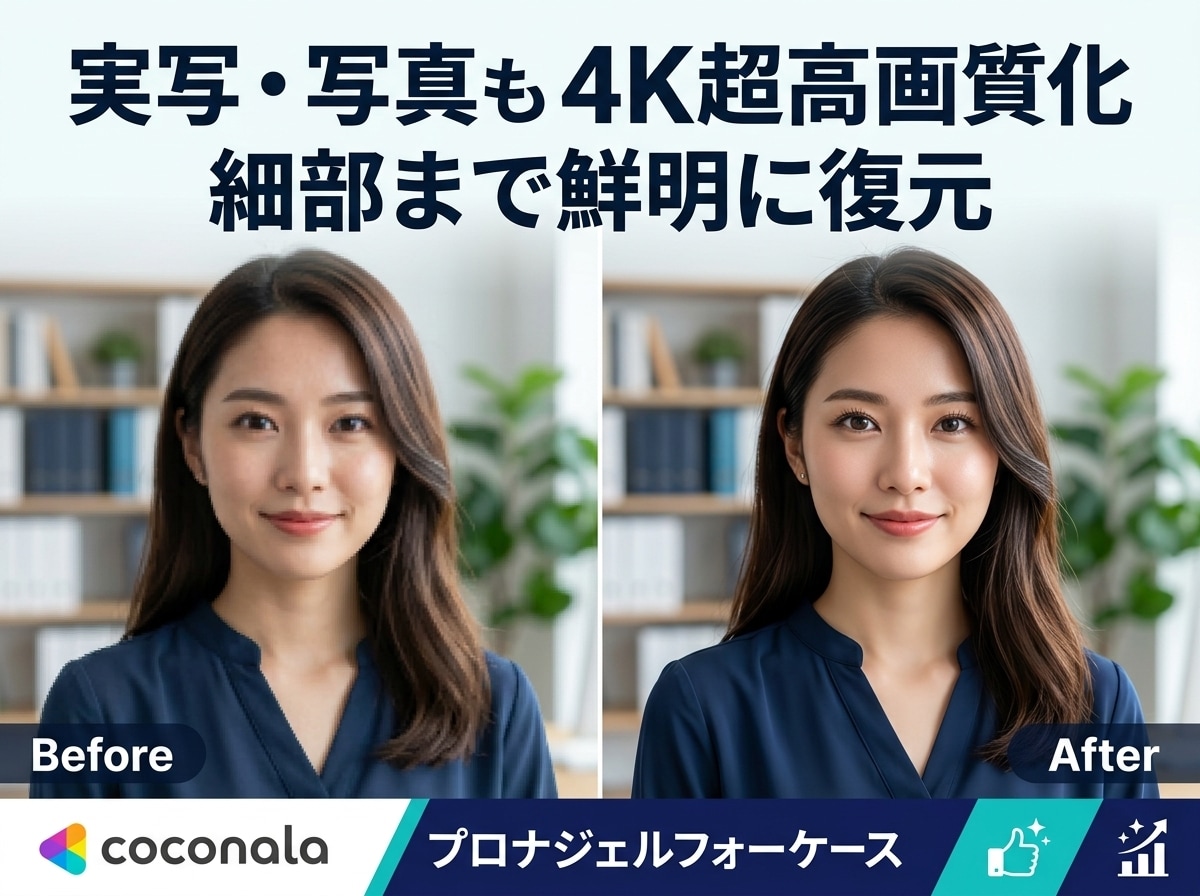ボケたAI画像やイラストを4K高画質化します 「解像度が足りない…」を最新AIで4K・8Kに超高画質化！ イメージ2