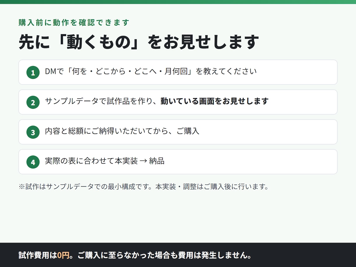 スプレッドシートの手作業をGASで自動化します ChatGPTでうまくいかなかった方へ。無料試作つき イメージ4