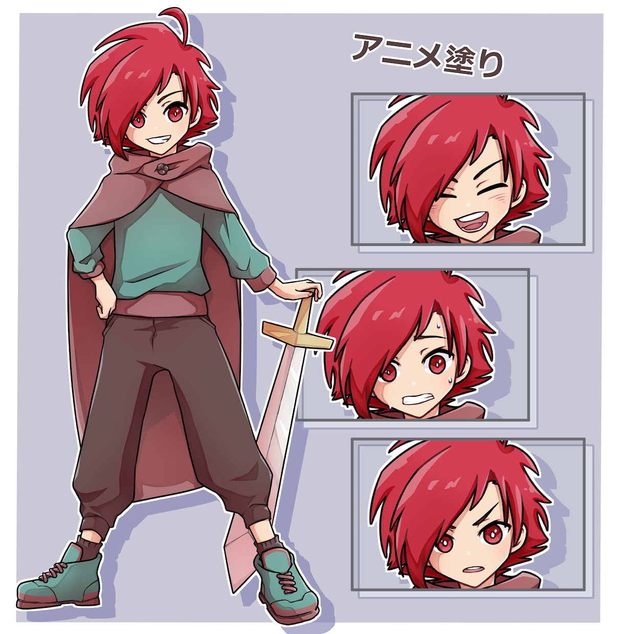 TRPG、ゲーム、配信用の立ち絵を作成します 5.5頭身前後のデフォルメキャラ+表情差分2種類お付けします イメージ3