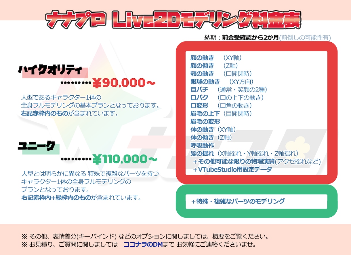 Vtuber向け　Live2Dモデル制作致します こだわりの最高品質！見積・ご相談はお気軽に！ イメージ2