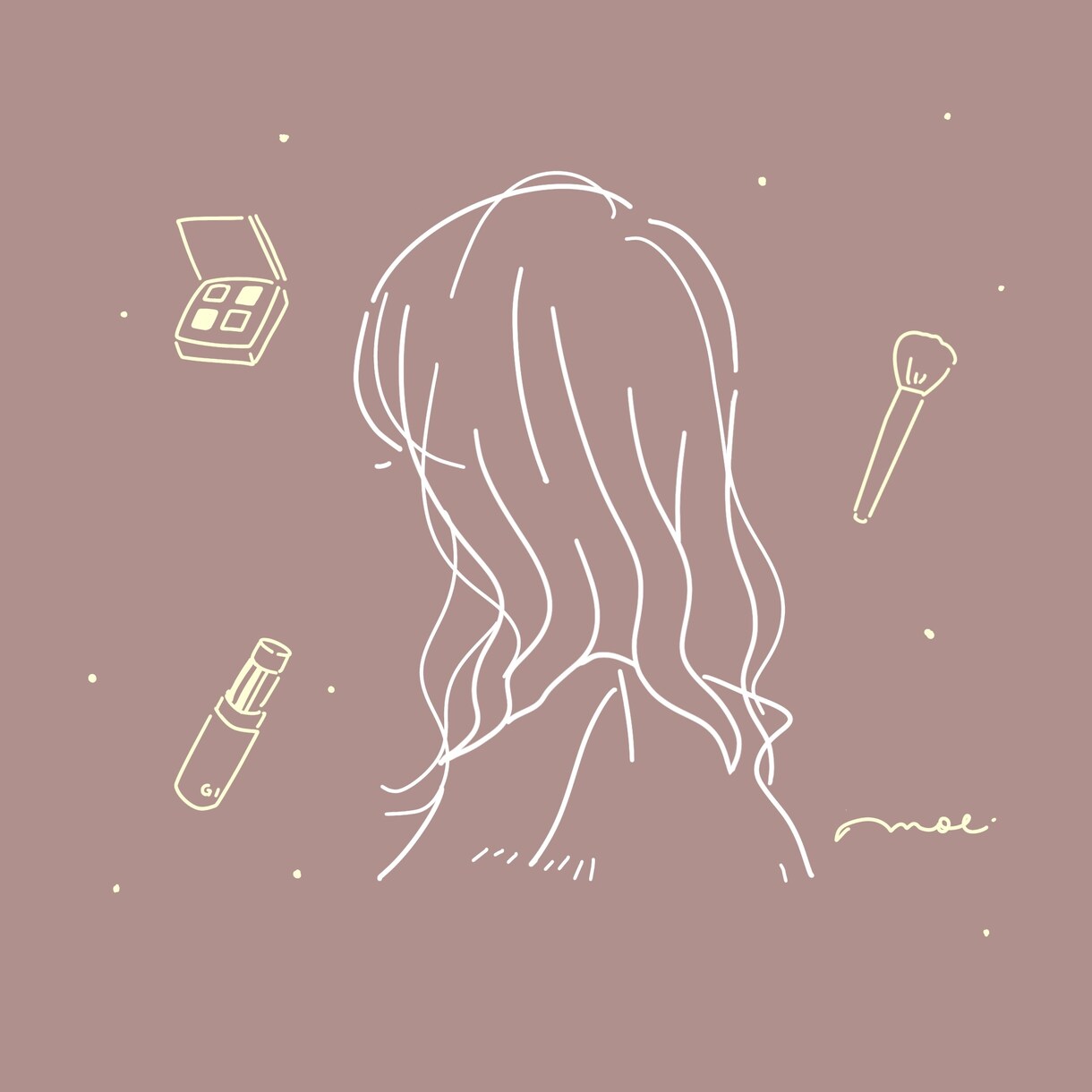 商用可◯おしゃれで個性的な横顔アイコン作ります ＊好きなアイテムを周りに可愛く描き込みます＊ イメージ5