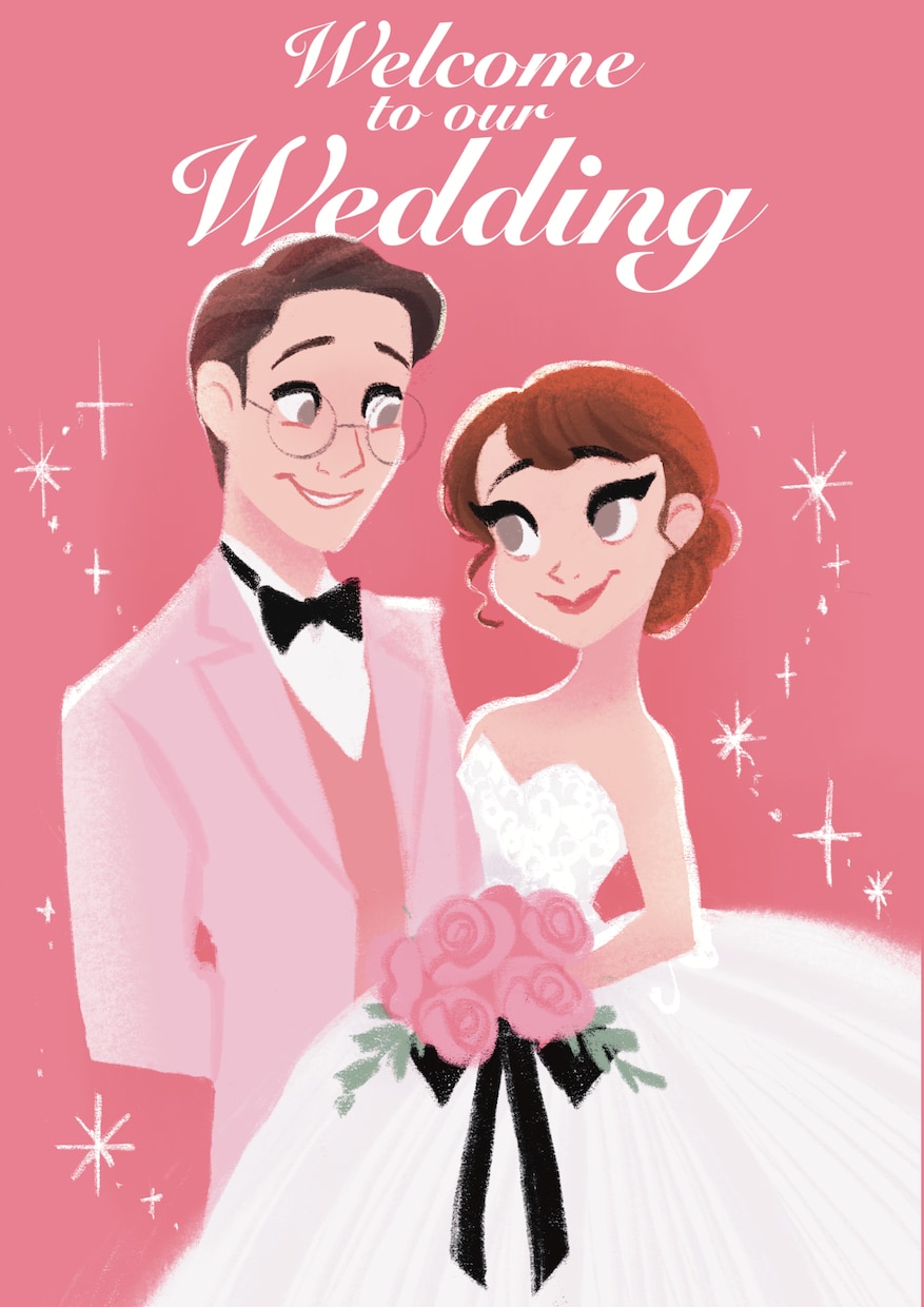 素敵なウェルカムボード用イラストを描きますます 海外アニメ風イラストであなたの結婚式をお手伝いします。 イメージ1