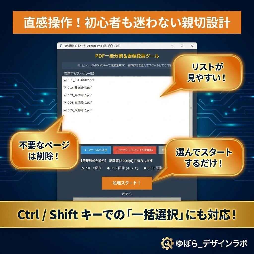 PDF分割・高画質画像化！効率化ツールを提供します インストール不要！高画質300dpiで自動分割＆一括処理 イメージ4