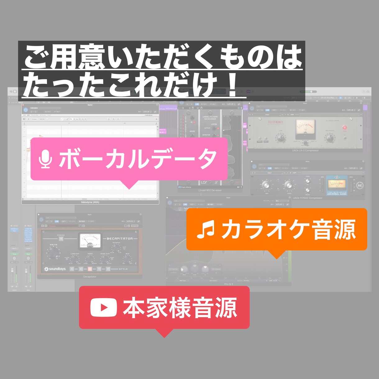プロがリーズナブルに歌ってみたミックスします 初めての方も全力サポート！！全て込み込みのMIXサービス イメージ2