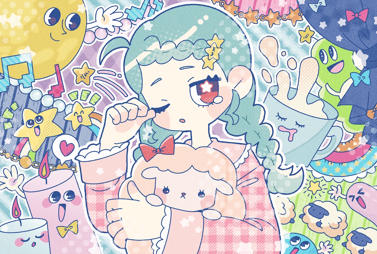 ポップで可愛らしいイラストお描きします イメージをいただいてイラストお描きします！！ イメージ5
