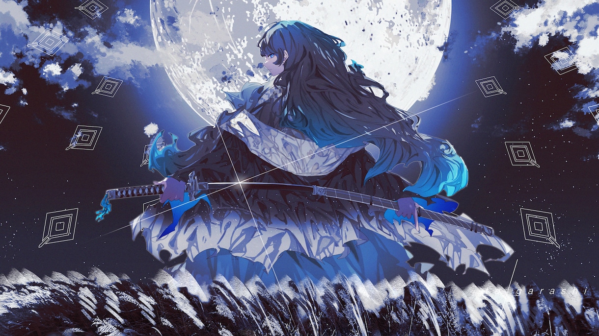 一枚絵制作！歌ってみたなどのイラストを描きます 目を惹く構図、綺麗な色使いならお任せください！ イメージ8
