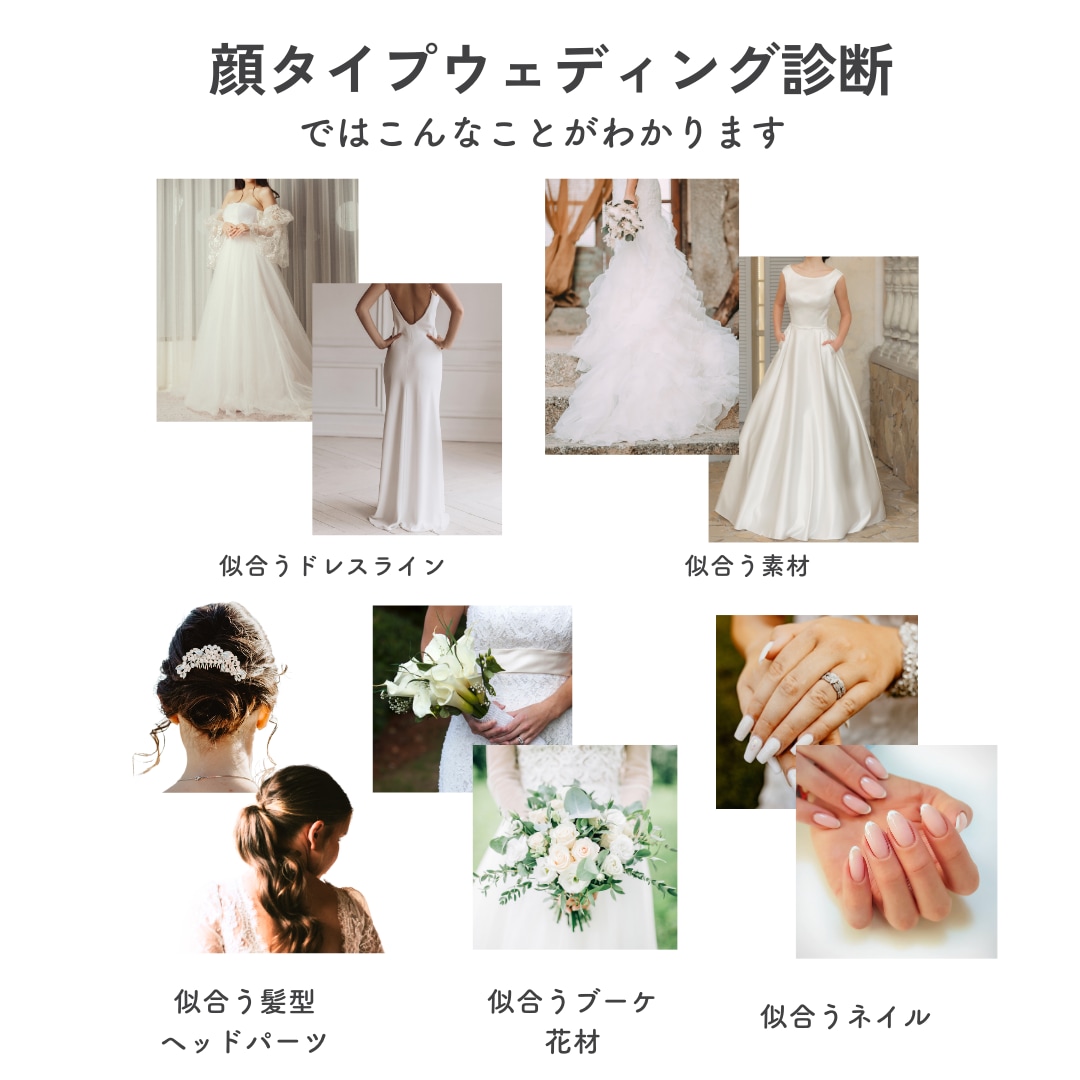 花嫁さんへ似合うウェディングドレス資料をお渡します 顔タイプウェディング診断でドレス、ブーケ、髪型、アクセも！ イメージ2