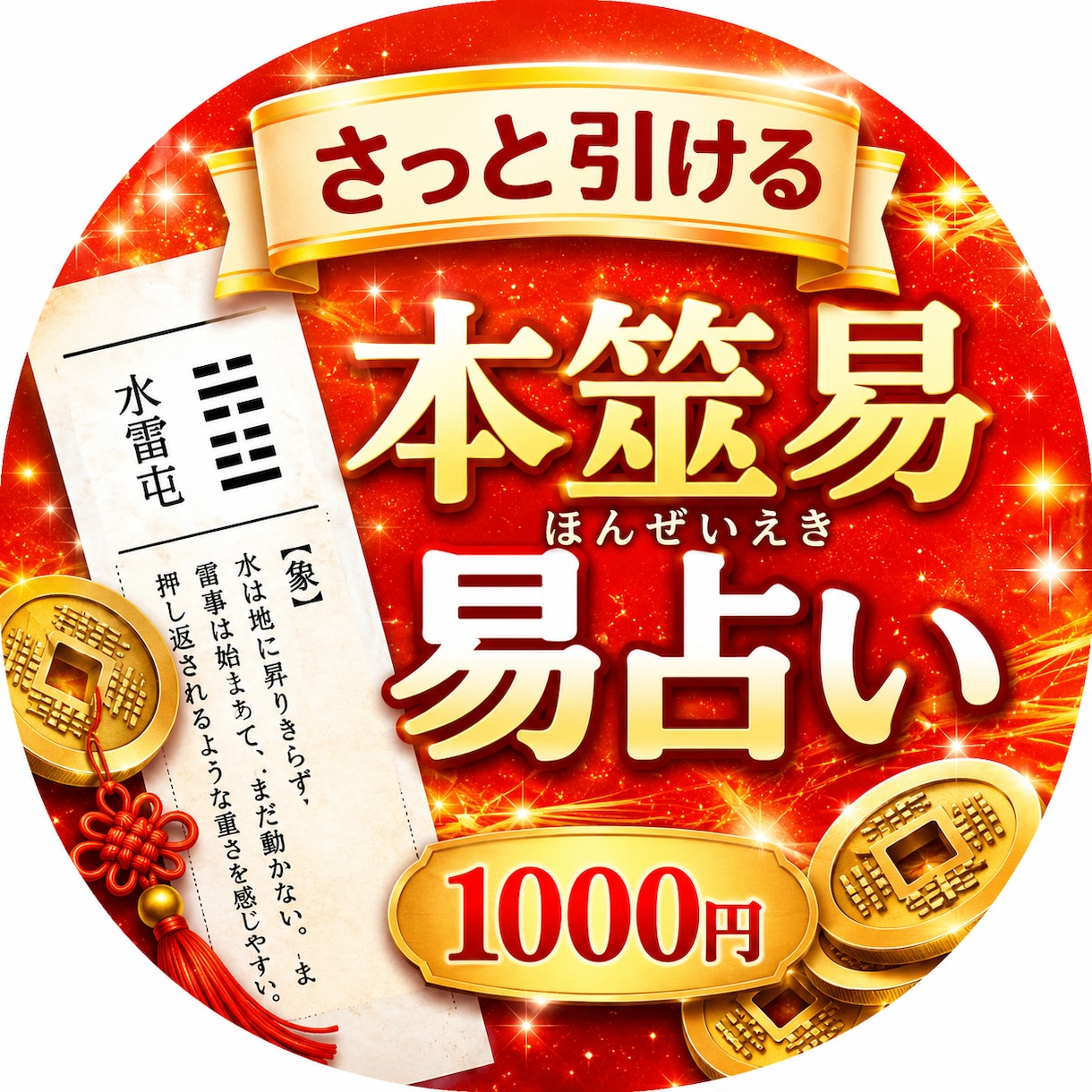 本筮易｜仕事（使命）、人間関係、恋愛などを占います 本筮易は、原因・プロセス・結果が、詳細にわかります イメージ1